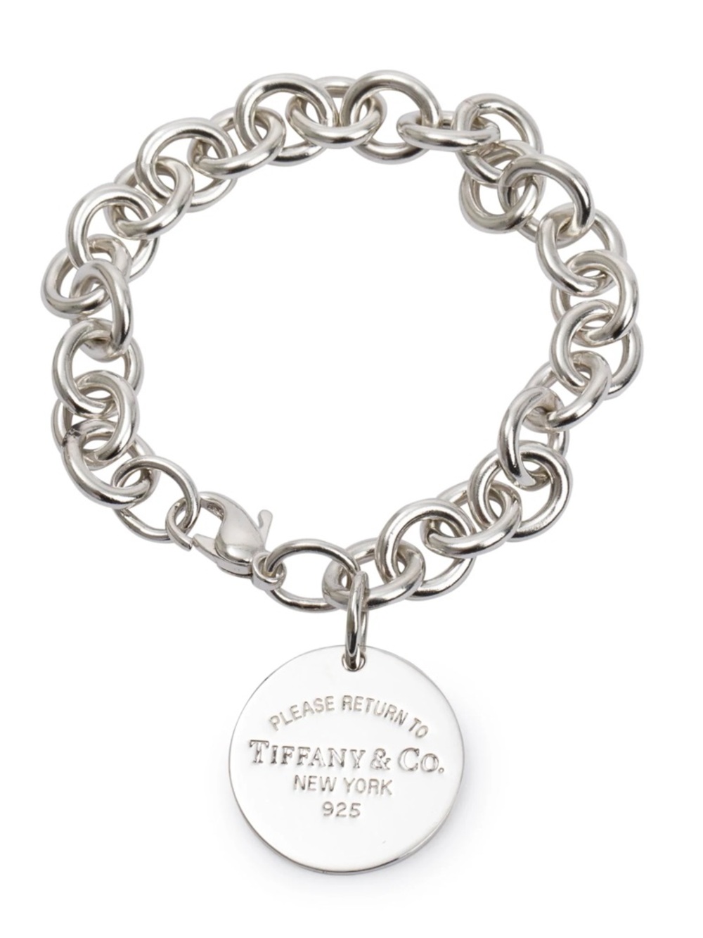Tiffany & Co. Silver Return to Tiffany Round Tag Chunky Chain Bracelet